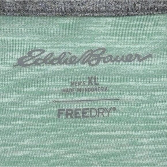 Eddie Bauer Men’s Aqua Green FreeDry Resolution T-Shirt XL Athleisure Comfort - Picture 4 of 7